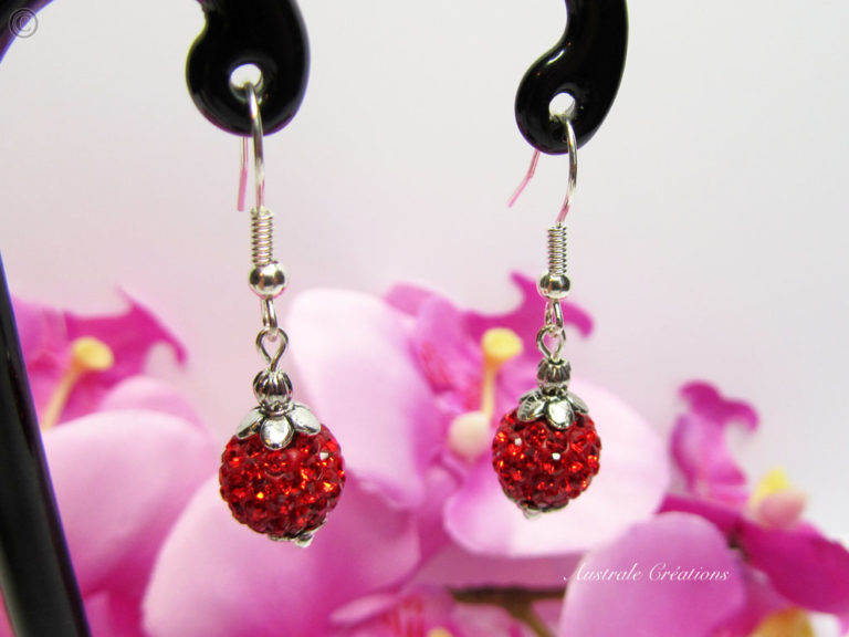 Boucles d'oreilles Boule avec Strass • Marc Orian