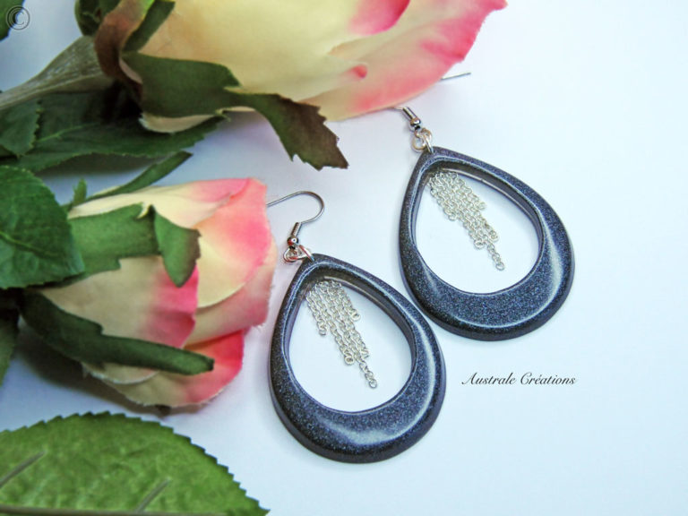 Boucles D'oreilles Argent Avec Perles Corail - Forme Goutte - Neuf Avec étiquettes
