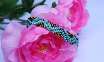Bracelet Loom « Waves » Bronze et Turquoise