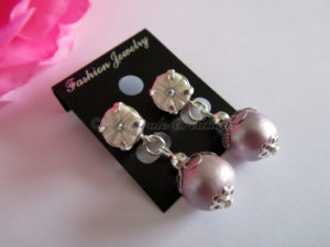 Boucles D'oreilles Tendres Caprice Avec Pierre Et Strass Rose - Sans Nickel - Neuf Avec étiquettes