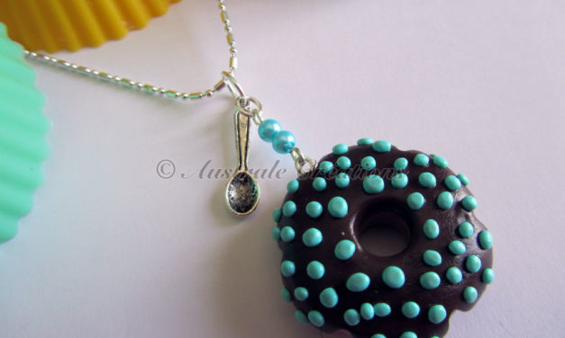Sautoir « Donuts Choco Turquoise »
