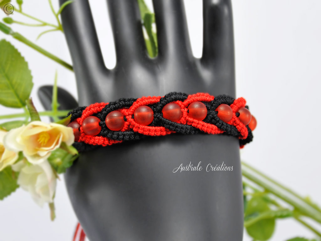 Bracelet Intertwining en Rouge et Noir