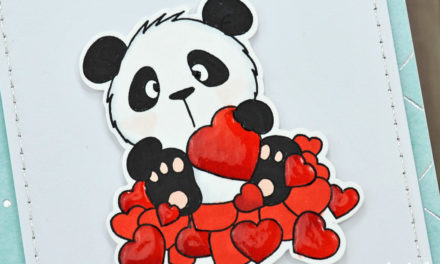 Carte et pochette cadeau : Panda in Love