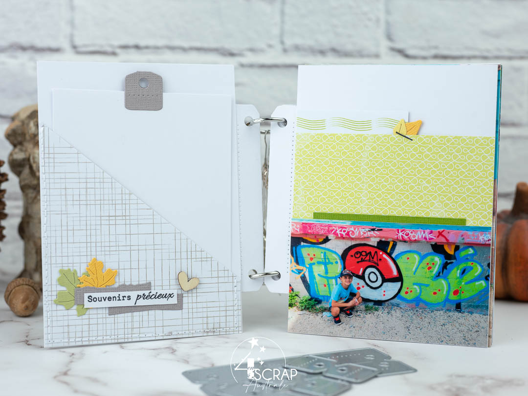 Souvenirs : Création d'un mini album sur le thème des vacances et du street art avec la nouvelle collection de 4enscrap.